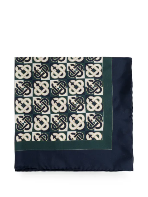Casablanca monogram-print silk scarf Green APF26ACC053030