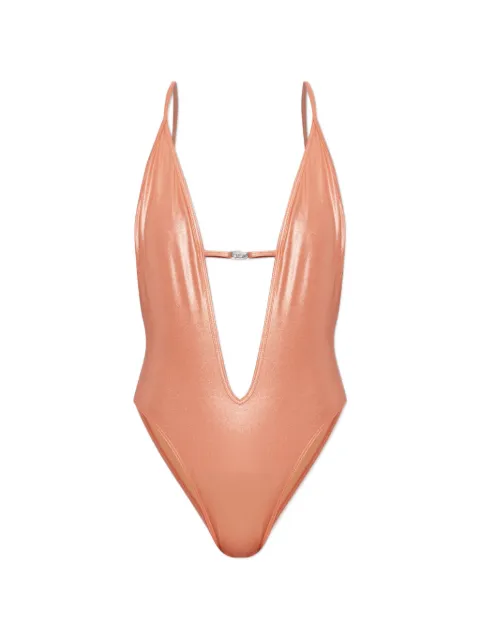 Diesel Daisy-DNM plunging swimsuit Pink A174810DLCW