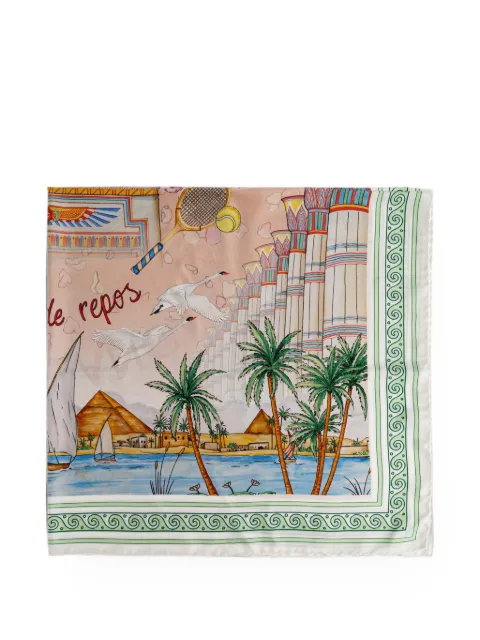 Casablanca graphic-print silk scarf Pink APF26ACC019020