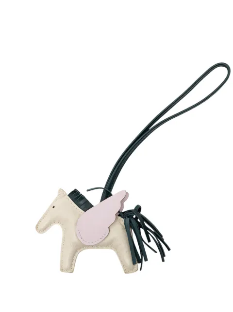 Hermès Pre-Owned 2022 Milo Lambskin and Swift Grigri Rodeo Pegase Bag Charm PM key chain Pink 3VD4T3HSHFY02P60