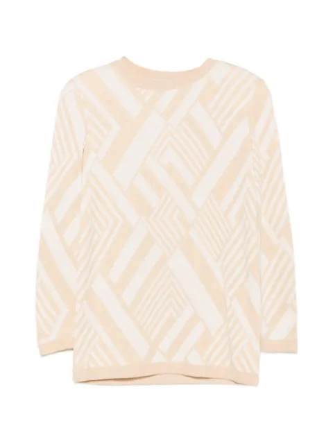 Valentino Garavani Pre-Owned 1980s geometric-pattern sweater Neutrals VA250CBH