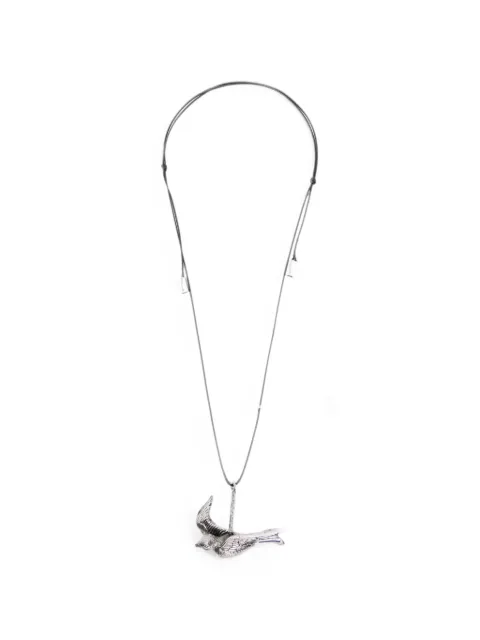 Vestiaire d'un Oiseau Libre bird-pendant necklace Silver LEATHERSTRINGBIRDNECKLACE