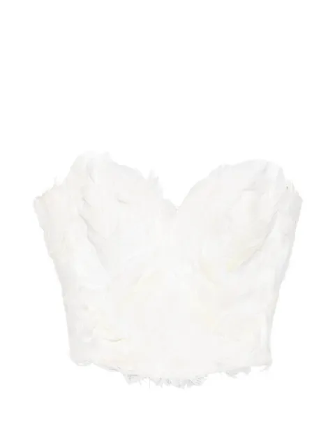 Vestiaire d'un Oiseau Libre feather-embellished corset White FEATHERSCORSET