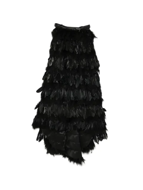 Vestiaire d'un Oiseau Libre feather-embellished maxi skirt Black FEATHERSMAXISKIRT
