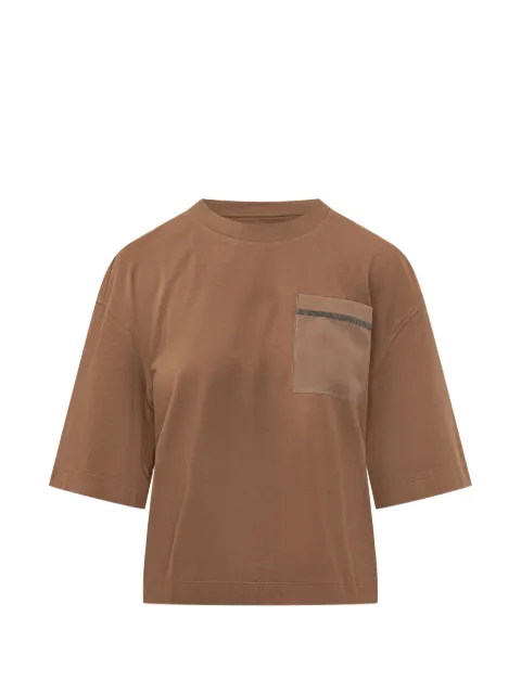 Brunello Cucinelli embellished pocket T-shirt Brown M0T81B2M00C832