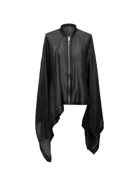 Rick Owens Vintage 2020s zip-up asymmetric poncho Black NAPPUGBCL757576W
