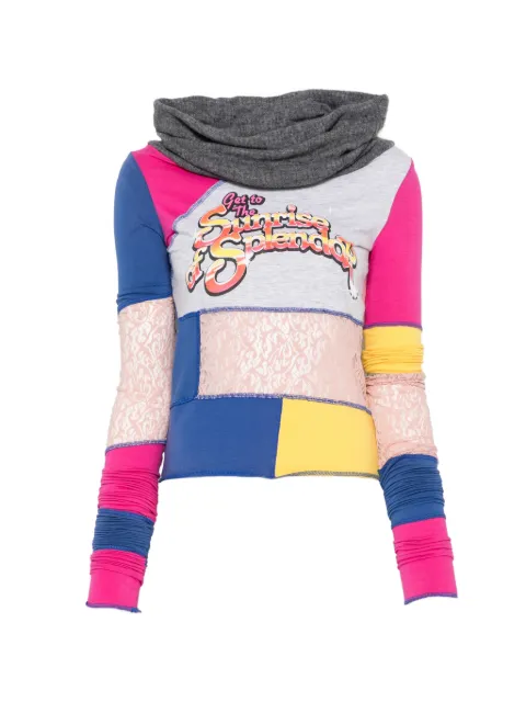 Dolce & Gabbana Pre-Owned 2000 patchwork cowl-neck top Pink DG250CBC