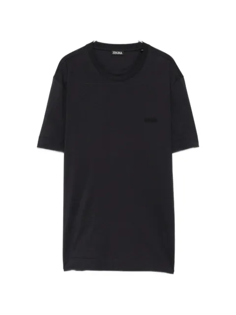 Zegna logo-embroidered cotton T-shirt Grey UI360A4I765