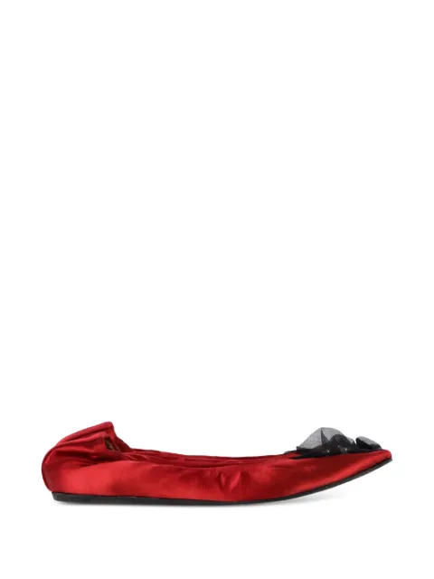 Lanvin Pre-Owned brooch-embellished ballet flats Red NAPPUGBSH493453W