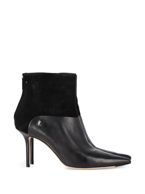 Jimmy Choo Pre-Owned Beyla suede-trimmed ankle boots Black NAPPUGBSH462117W