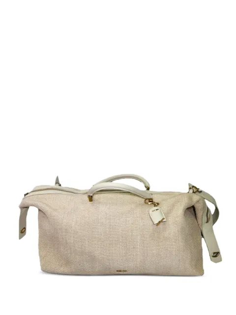 Cult Gaia Adah raffia weekender bag Neutrals RFCPUGBBA758159W