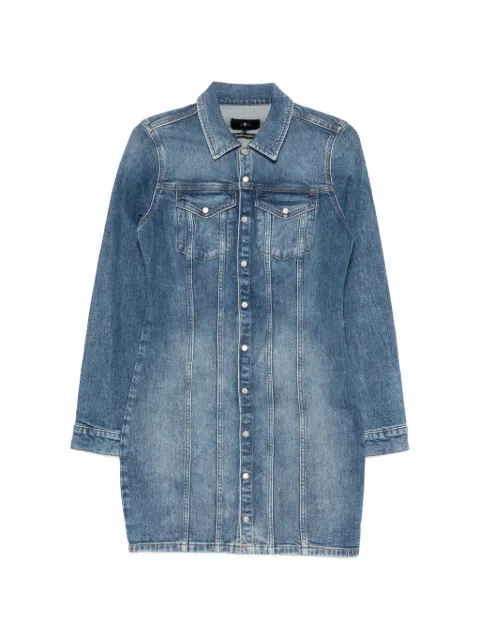 7 For All Mankind long-sleeve button-up mini dress Blue 7UDA0K85