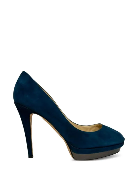 Jimmy Choo Pre-Owned Platform pumps Blue RFCPUGBSH758170W