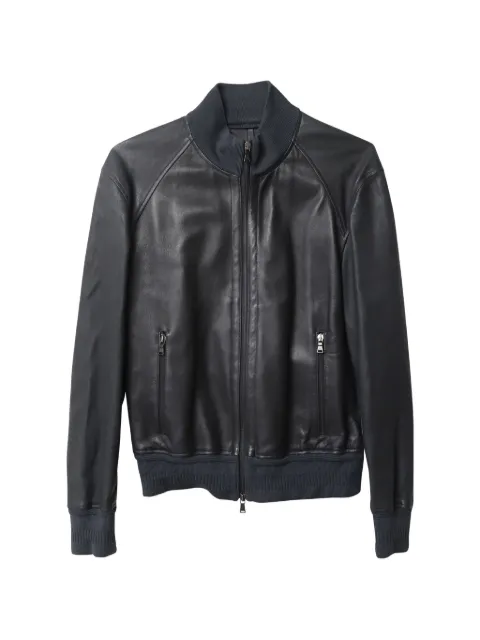 Neil Barrett zip-up leather bomber jacket Black MRPPUGBCL142093M