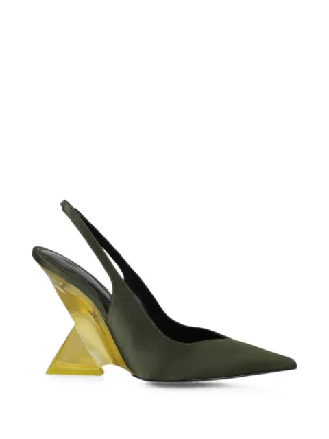 The Attico Cheope sculptural-heel slingback pumps Green 261WSH00779EEE106AA