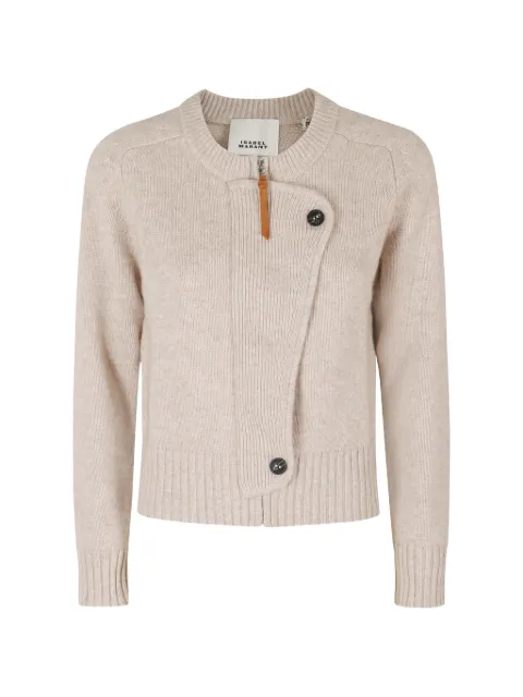 ISABEL MARANT Murielle asymmetric zip-fastening cardigan Neutrals CA0184FAB1L07I