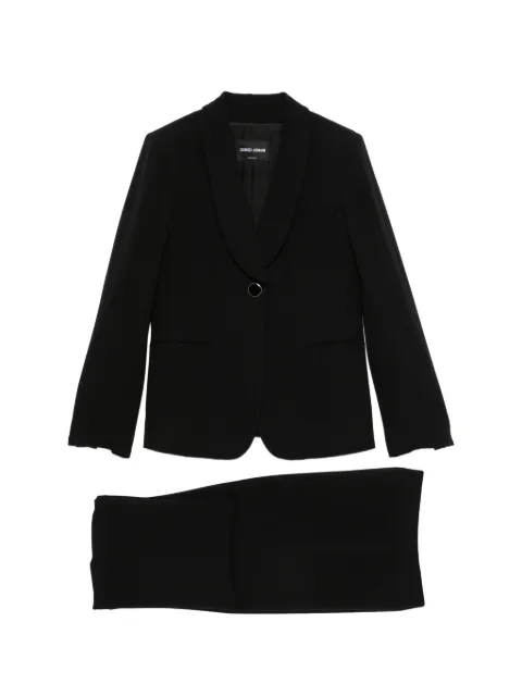 Giorgio Armani single-breasted shawl-lapel suit Black 8CHAT001T001O