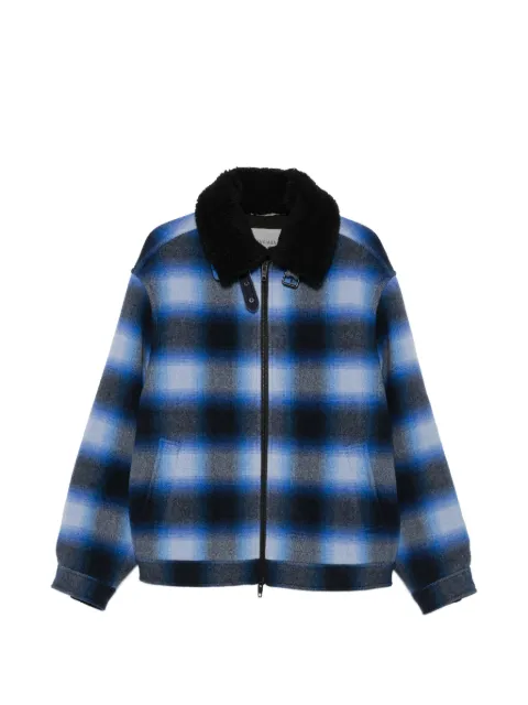 Balenciaga flannel bomber jacket Blue A001YNTRU13