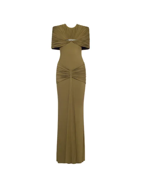 CHATS BY C.DAM Virginia draped metal-accented dress Green CV435