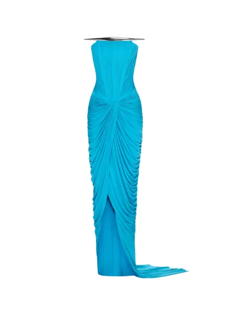 CHATS BY C.DAM draped maxi dress Blue CD093