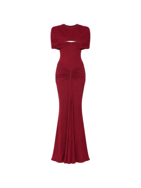 CHATS BY C.DAM Virginia draped metal-accessory maxi dress Red CV435