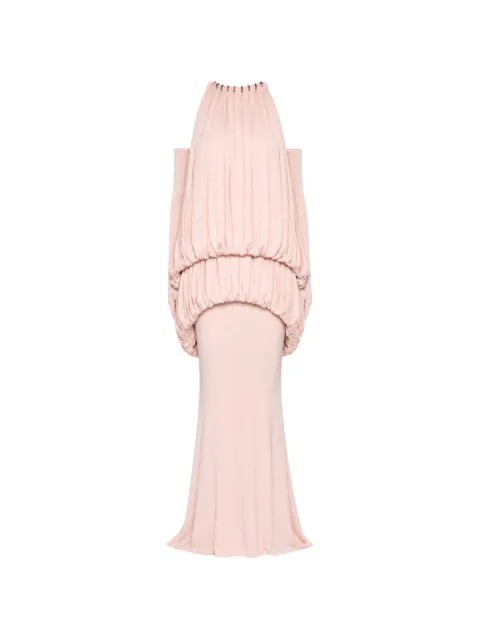 CHATS BY C.DAM Mayer draped-bodice metal-hardware maxi dress Pink CV428