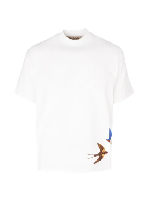 Exit Society bird-print T-shirt White ES100BR35