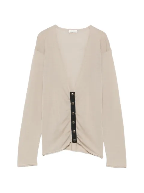Lanvin Pre-Owned 2000s V-neck top Neutrals LA250CBA