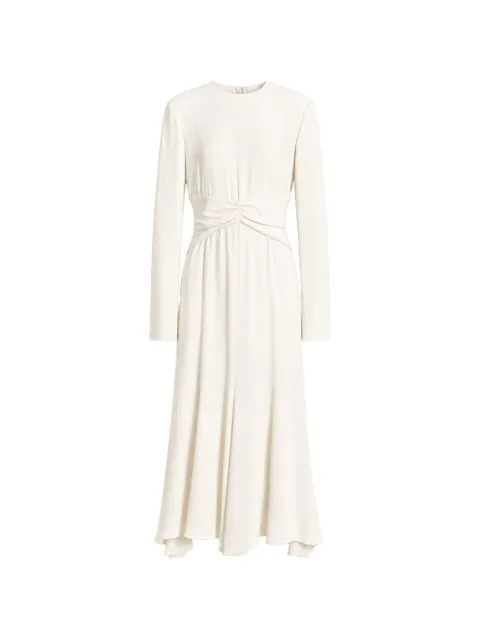 Alberta Ferretti gathered-waist long-sleeve midi dress White AEF262U04106627