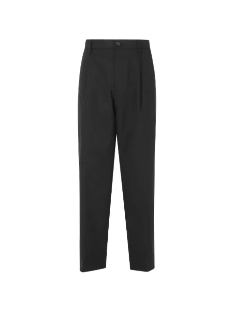 Department 5 pleat-detail logo-patch trousers Black UP0512TS0013