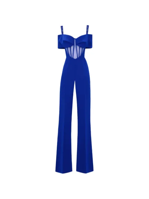 Gemy Maalouf bow-detail flared jumpsuit Blue EDR241891JMP