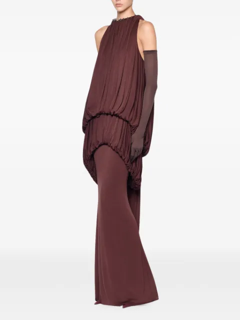CHATS BY C.DAM Mayer draped-bodice hardware-detail maxi dress Red CV428
