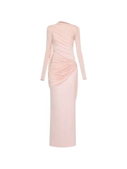 CHATS BY C.DAM asymmetrical draped maxi dress Pink CV437