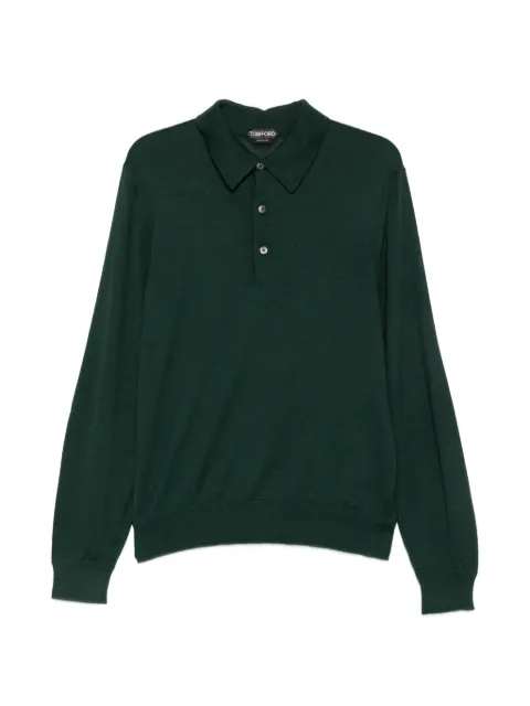 TOM FORD long-sleeve polo shirt Green KPL055YMK073