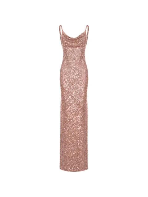 ROSERRY Margot sequin-embellished cowl-neck maxi dress Pink MARGOTSEQUINED