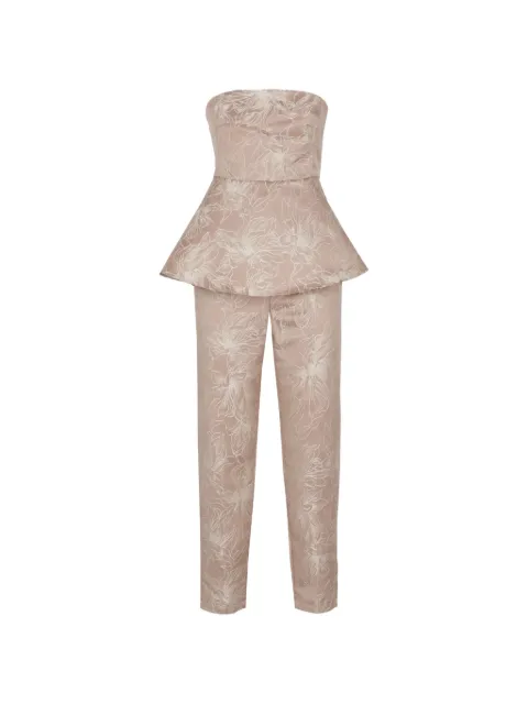 EMME floral-embroidered strapless top and trousers set Pink EMMALOA2615211012200002