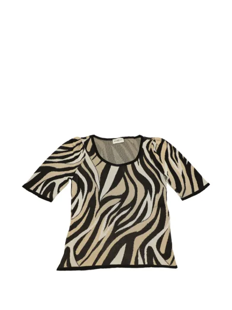 Marella MLSDATTERO animal-pattern short-sleeve knitted T-shirt Black MLSDATTERO2613361184200