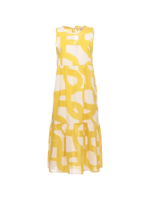 EMME Tabarin patterned sleeveless midi dress Yellow EMMTABARIN2615221442200006