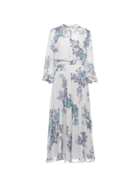 Marella MLLMASTRO floral-print button-up midi dress White MLLMASTRO2613221151200