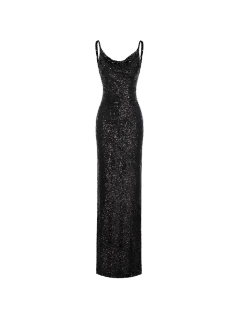 ROSERRY Margot sequin-embellished open-back maxi dress Black MARGOTSEQUINEDJERSEY