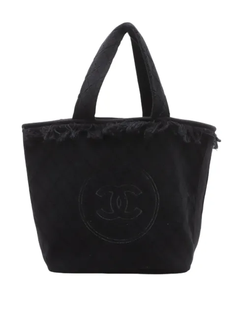 CHANEL Pre-Owned 2018-2026 CC Terry Cotton Beach tote bag Black 3LHTBNKPU51TSAA2