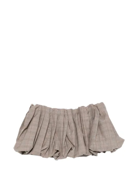 Miu Miu Prince of Wales-check bubble wool mini skirt Neutrals MG2735SOOO1949