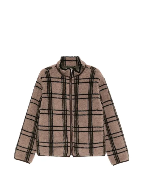 RANRA check-pattern fleece jacket Brown AMFW26OW01585