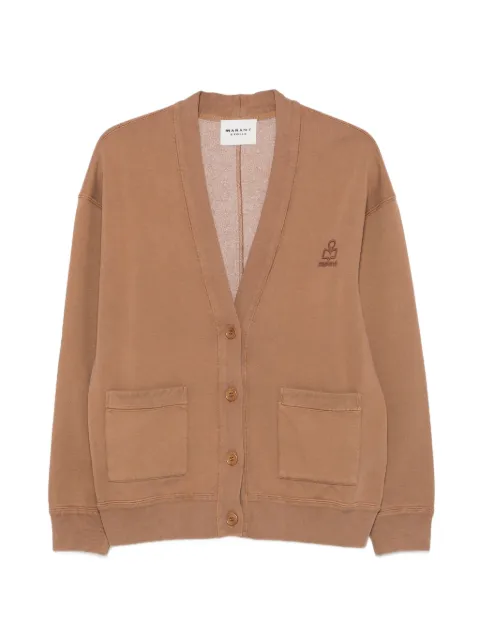 MARANT ÉTOILE Stephy logo-embroidered patch-pocket cardigan Brown VE0659FAD1M06E