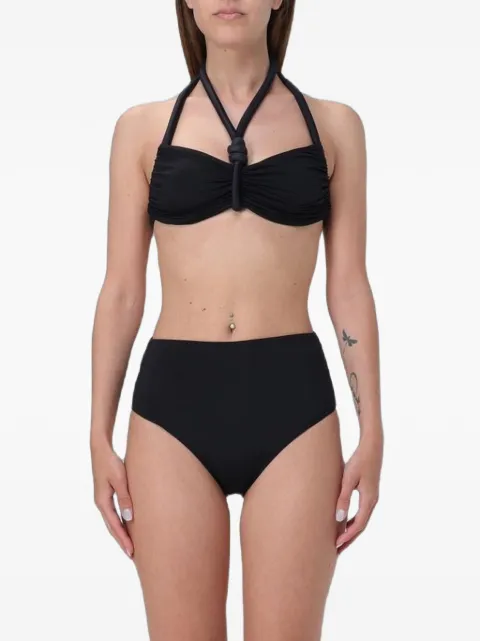 Maygel Coronel ruched halterneck bikini Black BK191BLKNERO