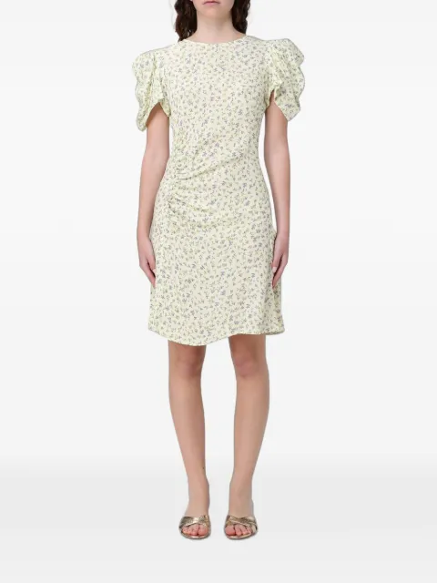 MAR DE MARGARITAS Karin floral-print gathered dress Yellow MMABW01542