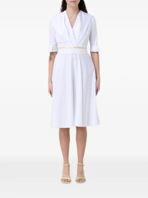 Hanita wrap-style tied-cuff dress White HV38324597
