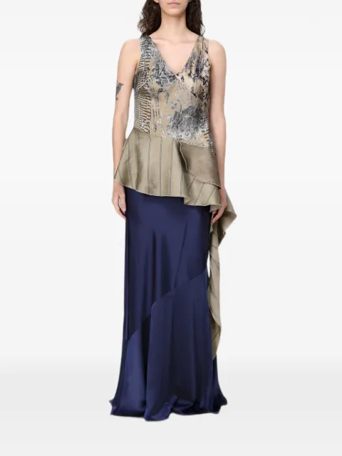 Antonio Marras asymmetric floral-print top Gold MCOR158