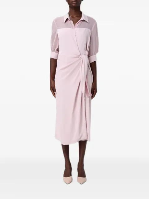 Hanita midi bow-detail wrap dress Pink HV37934558