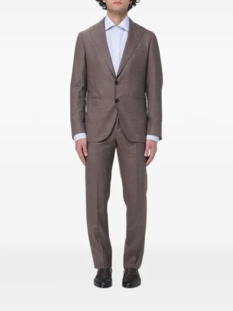Luigi Borrelli single-breasted suit Brown A20103103